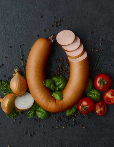 Foodaufnahme Foodfotografie Fleischwurst Ring Fränkische Wurst